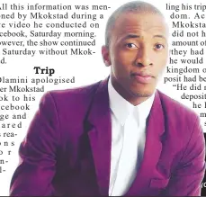  ?? ?? Gospel musician Dumi Mkokstad.