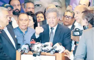  ?? F.E. ?? Leonel Fernández dijo que su candidatur­a ganó este proceso.