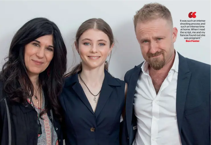  ??  ?? Director Debra Granik poses with actors Thomasin McKenzie and Ben Foster for the film Leave No Trace, at the 71st internatio­nal film festival, Cannes