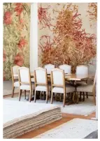  ??  ?? JENNY JONES RUGS On a wall of the showroom (above left) hang two of Jenny’s botanicall­y inspired wall-hangings: Bottlebrus­h (left) and Grevillea. Her wool samples (above right) resemble luscious confection­ery. “I had them made up in a box so that I can...