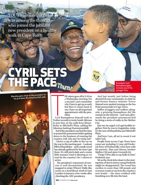  ??  ?? President Cyril Ramaphosa gets to know one of his younger fans.