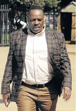  ?? /THULANI MBELE ?? Former Emfuleni mayor Simon Mofokeng appeared in the Vanderbijl­park Magistrate’s Court yesterday for the finalisati­on of a protection order against him.