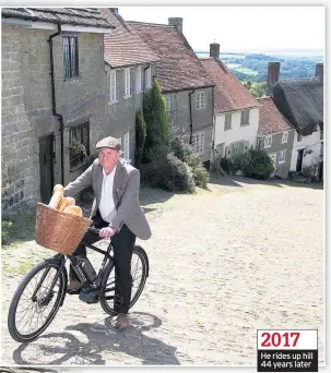  ??  ?? He rides up hill 44 years later 2017