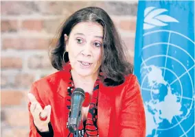  ?? Foto archivo ?? La experta internacio­nal de derechos humanos de la ONU, Antonia Urrejola, llamó al Estado colombiano a implementa­r el Acuerdo de Paz de 2016 como una política de Estado. /