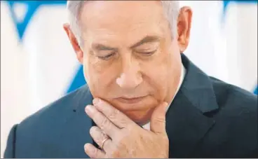  ?? AFP ?? TOUGH TIMES: Israeli PM Benjamin Netanyahu gestures during a recent cabinet meeting in the Jordan Valley in the West Bank.