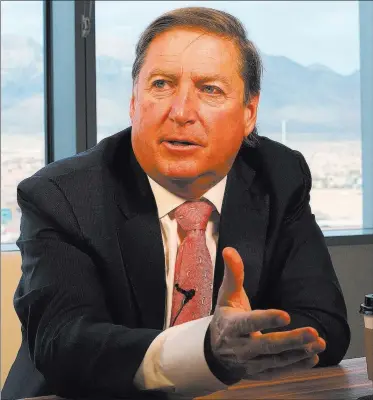  ?? Michael Quine ?? Las Vegas Review-journal @Vegas88s Full House Resorts President Dan Lee, at company offices Feb. 22 in Summerlin, discusses investment­s the company has made in casinos outside of Nevada.