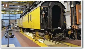  ??  ?? 8. Network Rail Generator Van 6264 stands in the Kelvin Project Workshop on December 18 2015. It is undergoing a planned overhaul, which is separate to the main infrastruc­ture monitoring maintenanc­e contract and won by RVEL through competitiv­e tender. The Mk 1 is used by NR in its test trains.8