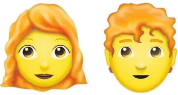  ??  ?? People of reddish hair are finally to be represente­d in the library of emoji.