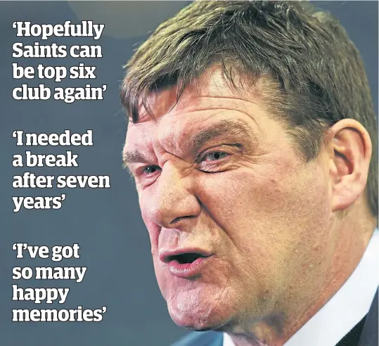  ??  ?? Tommy Wright reflects on his seven years in charge of St Johnstone. Read his interview with Eric Nicolson on pages 46-47. SNS.