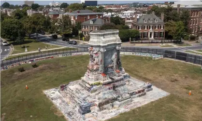  ?? Photograph: Steve Helber/AP ?? ‘We are dismantlin­g the trophies of the ugly old world of sanctified inequality and erecting monuments to heroes of justice and liberation.’