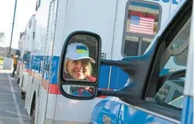  ?? LLOYD FOX/BALTIMORE SUN ?? Stewart Gamage is one of the volunteer drivers that helped get the convoy of reconditio­ned ambulances to Baltimore from Harrisonbu­rg, Virginia.