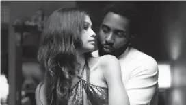  ??  ?? Zendaya (left) and John David Washington are seen in a scene from “Malcolm & Marie.”