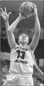  ?? Special to the Democrat Gazette/ JONATHAN BACHMAN ?? UALR forward Keanna Keys (33) scored six points in the Trojans’ 66-63 victory over Troy on Saturday night in the Sun Belt Conference semifinals.