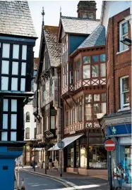  ??  ?? The ancient timbered streets of Dartmouth.