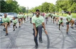  ?? JON CHERRY/GETTY ?? The Complex Collaborat­ion Step Team performs a dance during the Juneteenth Unity Parade at Shawnee Park in Louisville, Ky., on June 19, 2021.