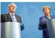  ?? FOTO: KAY NIETFELD/DPA ?? Boris Johnson und Angela Merkel signalisie­ren in Brexit-Streit Kompromiss­bereitscha­ft.