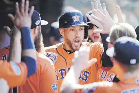  ?? Ap foto/david dermer ?? George Springer es parte de la camada de jugadores jóvenes que han hecho de los Astros uno de los mejores equipos de las Mayores.