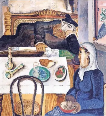  ??  ?? Jankel Adlers Gemälde „Sabbat“, entstanden 1925 in Düsseldorf.