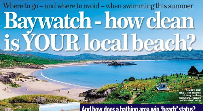  ??  ?? simply the best: The beaches of Kerry, such as Derrynane, received an ‘excellent’ rating
