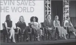  ?? Photos: IC ?? Left: Kimberly Hebert Gregory Above: The cast and crew of Kevin ( Probably) Saves the World