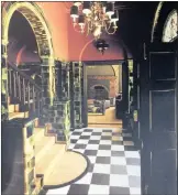  ??  ?? Above, from left, the billiards room at Prynnsberg; a bedroom at Kersefonte­in, owned by the Melck family since 1770; and the Art Nouveau entrance hall of Cullinan House (1910) in Joburg. Below is the kitchen of De Hoek cottage outside Barrydale.