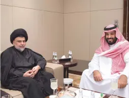  ?? (Reuters) ?? SAUDI CROWN Prince Mohammed bin Salman meets with Iraqi Shi’ite leader Muqtada al-Sadr in Jeddah, Saudi Arabia.