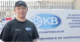  ??  ?? DELIGHTED Apprentice Sam Caig says KB Refrigerat­ion are a great company to learn with