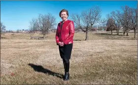  ?? Northwest Arkansas Democrat Gazette/SPENCER TIREY ?? Trisha Montague, senior vice president of regional services for Arkansas Children’s Hospital stands on the constructi­on site for the new hospital campus in Springdale.