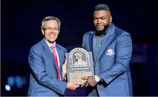  ?? FE ?? David Ortiz fue exaltado al Salón de la Fama de los Medias Rojas junto a Manny Ramírez.