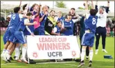  ?? ?? UP FOR THE CUP: Hertford Town celebrate winning the League Cup