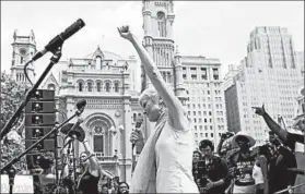  ?? ALEX BRANDON/AP ?? Jill Stein, the Green Party nominee, speaks in Philadelph­ia last month as the Democrats held their convention nearby.