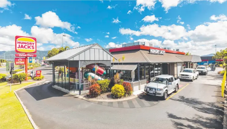  ??  ?? BLUE CHIP PROPERTY: The Hungry Jack’s site at 274 Mulgrave Rd, Cairns, is up for auction today with Burgess Rawson.