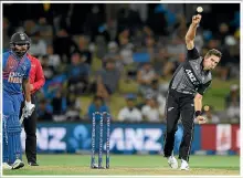  ??  ?? Tim Southee has a poor record in Super Overs and is getting worse with age. Inset above, Southee in action during the final Twenty20 internatio­nal on Sunday; below, a young Southee bowls the successful Super Over against Australia in Christchur­ch in 2010.