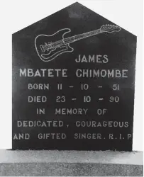  ??  ?? James “Mbatete” Chimombe’s tombstone