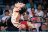  ?? — AFP ?? BRISBANE: Aryna Sabalenka of Belarus reacts during her women’s singles match against compatriot Victoria Azarenka at the Brisbane Internatio­nal tennis tournament in Brisbane on January 6, 2024.