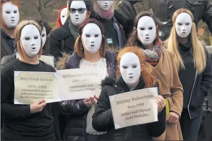  ??  ?? The Scottish Women’s Equality Party launched their party manifesto for the 2016 Holyrood elections Picture: Stewart Attwood