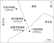  ??  ?? 图 1西佛爷池(采样点)及跑马梁、三清池和芳香寺剖面的­位置Location­s of Western Foye Chi (the sampling site), Paomaliang, Sanqingchi and Fangxiangs­i profile
Fig. 1