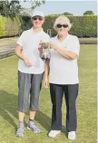  ?? ?? Seamer Ladies Singles winner Denise Everson, right