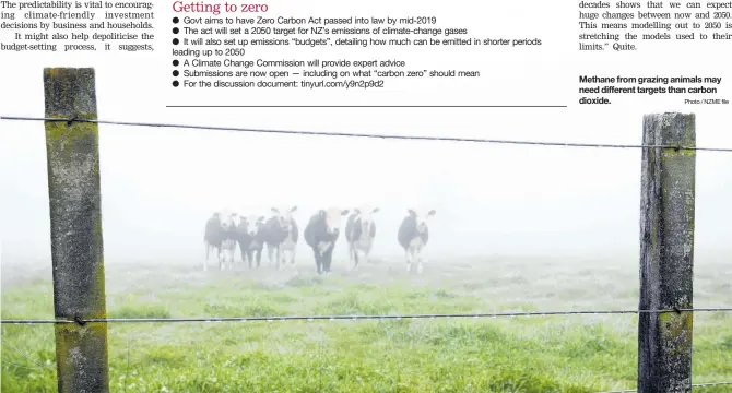  ?? Photo / NZME file ?? Methane from grazing animals may need different targets than carbon dioxide.