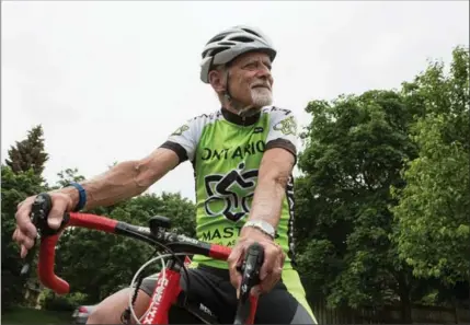  ?? VANESSA TIGNANELLI, RECORD STAFF ?? Waterloo cyclist Roy Conway is 85. When he took sick a few years ago, he likely survived because he was in good shape, his doctors said.