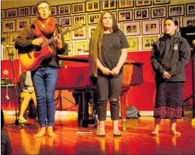  ??  ?? Students performing a song in Te Reo.