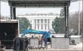  ?? Susan Walsh Associated Press ?? A STAGE is prepared for a rally Wednesday, the day Congress is due to certify the electoral vote.