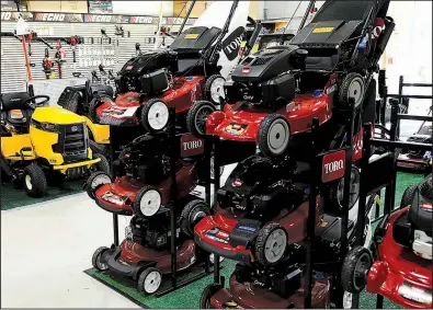  ?? AP ?? A 47.8% jump in orders for civilian aircraft in July largely accounted for a 2.1% rise in factory orders for durable goods, or items meant to last at least three years, such as these lawn mowers displayed last month at a store in Salem, N.H.