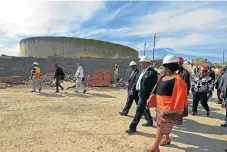  ?? /Siyabulela Duda ?? Duty calls: Government officials visit Mthatha Waste Water Treatment Works as part of the presidenti­al interventi­on projects monitoring programme in Mthatha, Eastern Cape, in June 2016.