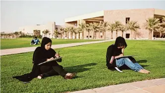  ?? Emre Rende/texas Tribune contributo­r ?? Students attend the Texas A&M branch in Doha, Qatar. An antisemiti­sm think tank alleged last month the Qatar government had control over nuclear research at the campus.