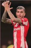  ?? ?? Argentino Angel Correa, 26 anni, due volte in gol con l’Atletico GETTY