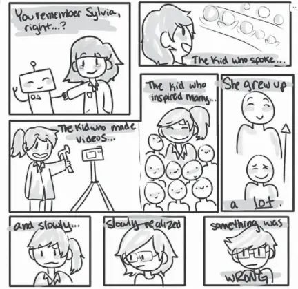  ?? TODD FAMILY ?? A comic by Zeph Todd, explaining his transition from “Super Awesome” Sylvia.