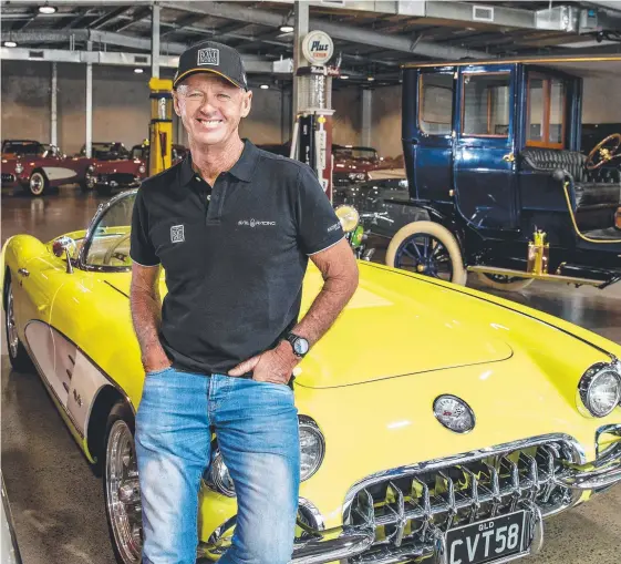  ?? Picture: JERAD WILLIAMS ?? Retired racing car driver Tony Longhurst at Garage 25, his state-of-the-art private car museum at Coomera’s The Boat Works.