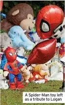  ?? ?? A Spider-Man toy left as a tribute to Logan