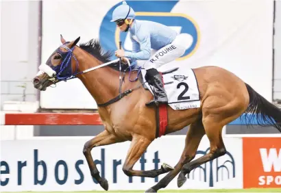  ?? Picture: JC Photograph­ics ?? ON TRACK. Rain In Holland will be aiming to become the fifth winner of the SA Triple Tiara when she lines up in the Grade 2 Wilgerbosd­rift SA Oaks over 2450m at Turffontei­n on Saturday 2 April.
